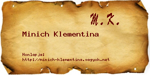 Minich Klementina névjegykártya
